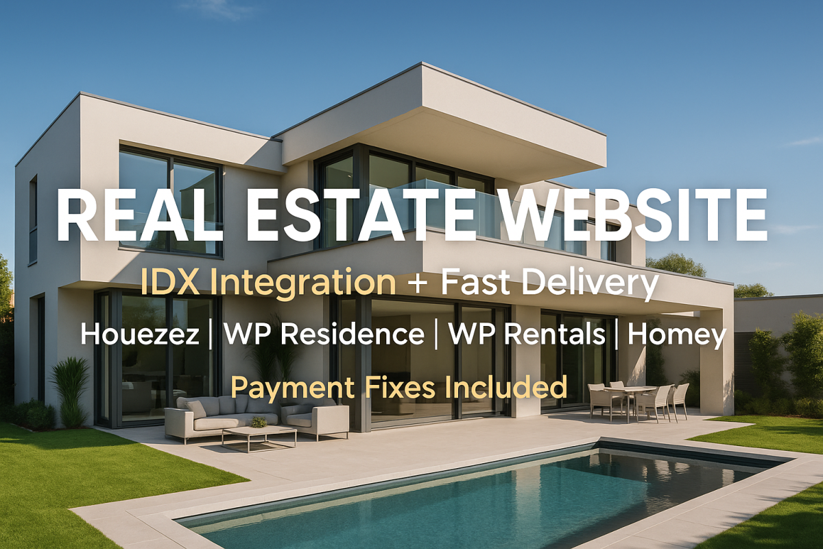 I will design real estate website with Houzez IDX MLS Homey WP Rentals WP Residence
