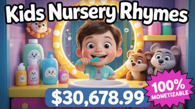 I will do high retention monetizable kids educational nursery rhymes videos to earn 30k