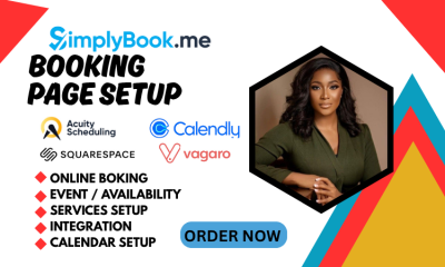 I will setup Calendly, Fresha, Vagaro, Squarespace, Acuity Scheduling, SimplyBook.me Expert