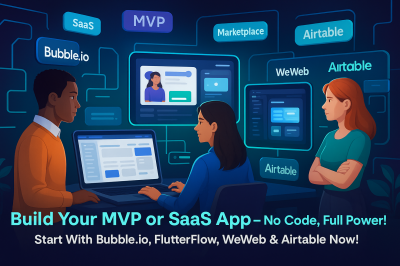 I will build MVPs, SaaS apps, marketplaces using Bubble.io, FlutterFlow, WeWeb