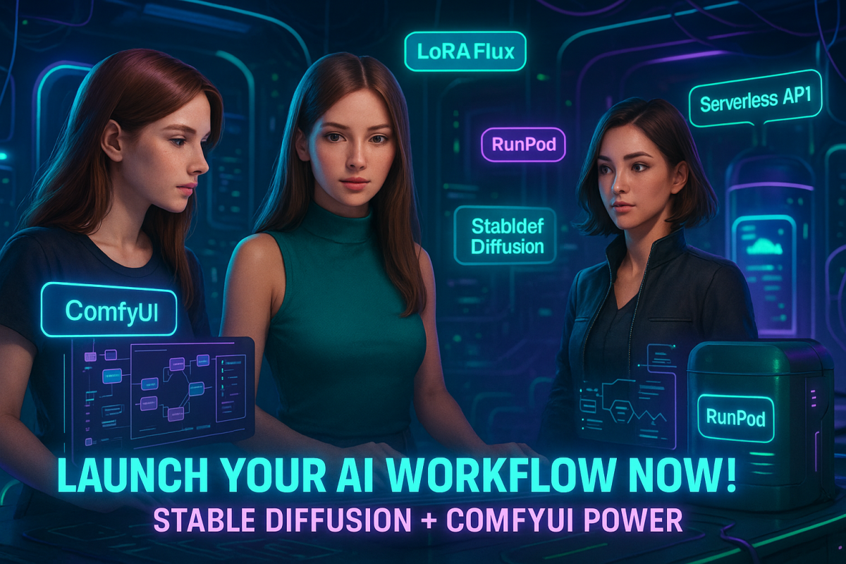 I will deploy Stable Diffusion with ComfyUI on RunPod using LoRA Flux and API Serverless
