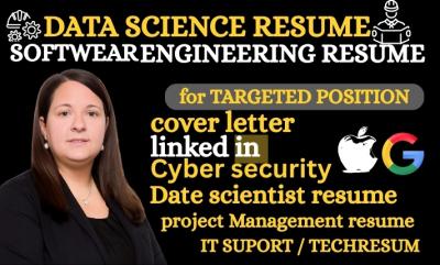 I will write software engineering resume, tech resume, data science resume and CV