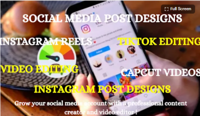 I will do Instagram Reels, Carousel Posts, TikTok Reels, CapCut Video, Post Designs