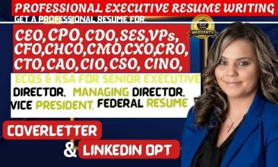 I will write executive resume engineering resume tech IT resume for C-levels & executives