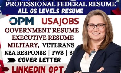I will write federal resume for USAJOBS, ATS resume writing, executive resume writing