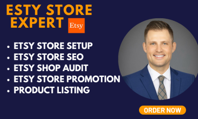 I Will Be Your Expert Etsy Store Setup, SEO, Products Listing, and Marketing