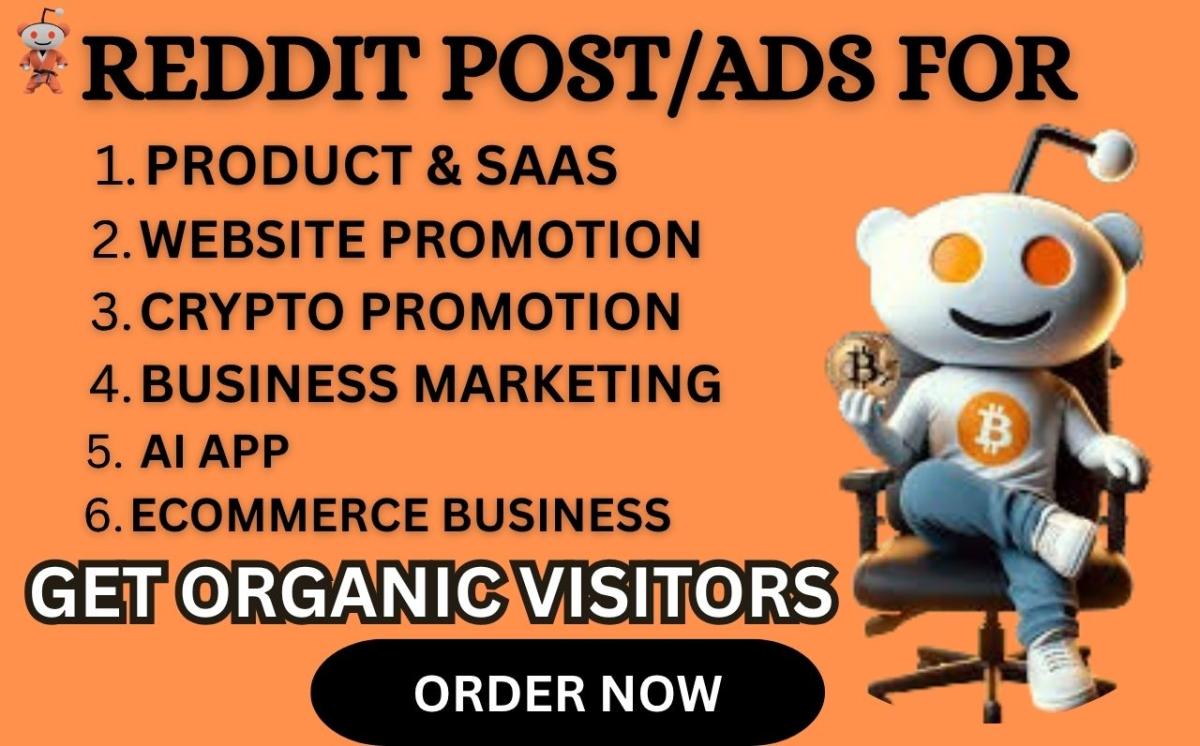 I will do Reddit post for website, IPTV, app, game, eCommerce marketing or crypto manager