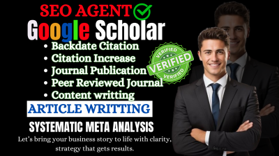 I will write and publish research article in Google Scholar journals, content writing