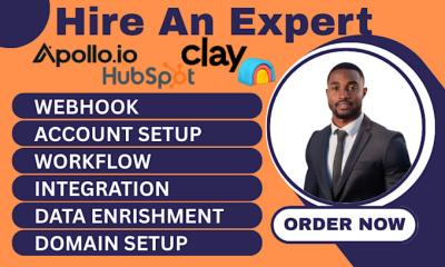 I will setup HubSpot CRM, Clay, Apollo.io, and Clay.com
