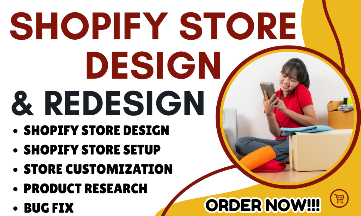 I will build Shopify store design redesign dropshipping store Shopify website design