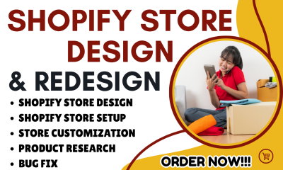 I will build Shopify store design redesign dropshipping store Shopify website design