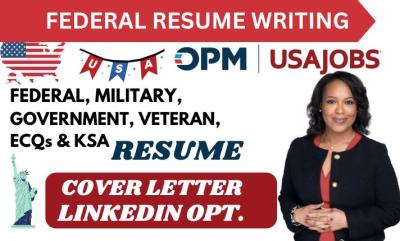 I will write professional federal resume for USAJOBS, veterans and government resume