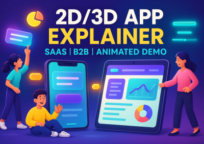 I will create SaaS software demo 3D 2D app explainer video SaaS animation product video