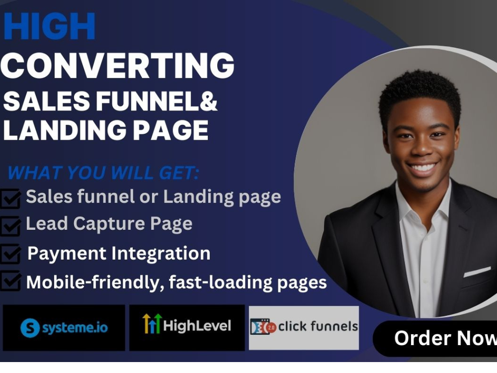 I will funnelcockpit, sales funnel, funnelish, landing page brevo, gohighlevel, systeme