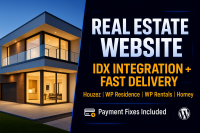 I will design real estate website with Houzez, IDX MLS, Homey, WP Rentals, WP Residence