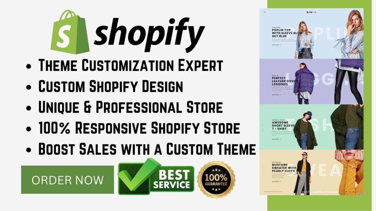 I Will Customize and Redesign Any Shopify Theme for a Unique and Professional Store