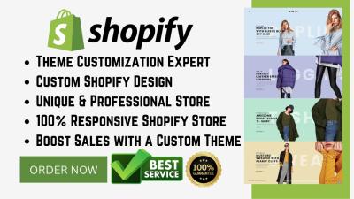I Will Customize and Redesign Any Shopify Theme for a Unique and Professional Store