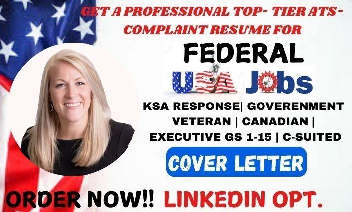 I will write a top tier federal resume for USA jobs ATS resume and executive roles