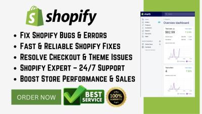 I will fix Shopify bugs, errors, and issues fast for a smooth store experience