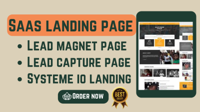 I will design SaaS Landing Pages, Systeme.io Landing Pages, Lead Capture Pages & Lead Magnets