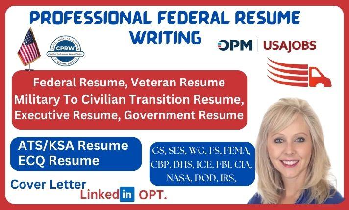 I will write federal resume, executive resume ATS resume writing for USAJOBS