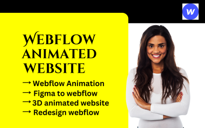 I will design Webflow website 3D animated website using Three.js, GSAP, 3D Webflow
