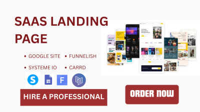 I will design SaaS landing page, Google Sites, Systeme.io sales funnel, one page website