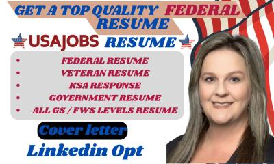 I will write federal resume for USAJobs, executive resume, government resume