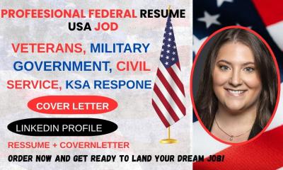 i will write federal resume executive resume, cover letter, USA job, resume writer