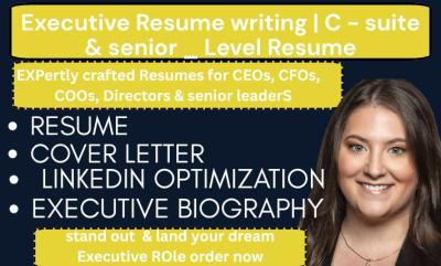 I Will Write Executive Resume, Resume Writing, Cover Letter, Professional Resume, CV for USAJob