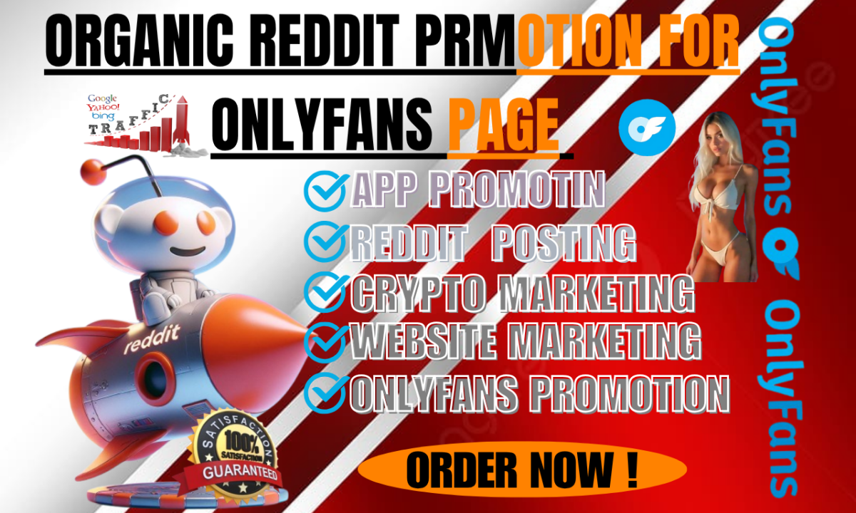 I will promote OnlyFans on Reddit and Twitter with App Crypto SaaS Ecommerce Marketing
