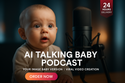 I will create viral AI baby music ur image baby version AI talking baby AI baby avatar
