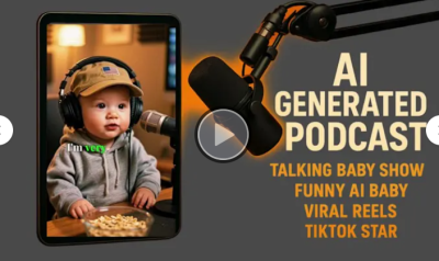 I will do AI Baby Podcast Talking Baby Video AI Avatar Reels AI Podcast AI Baby Video
