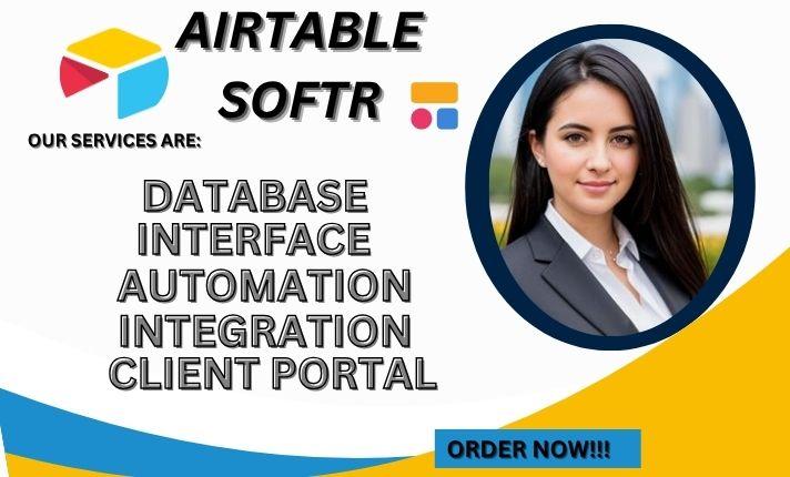 I will do Airtable Datable Softr Client Portal, Integrate with Zapier Automation