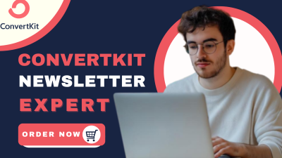 I will set up ConvertKit account, ConvertKit landing page & newsletters template design