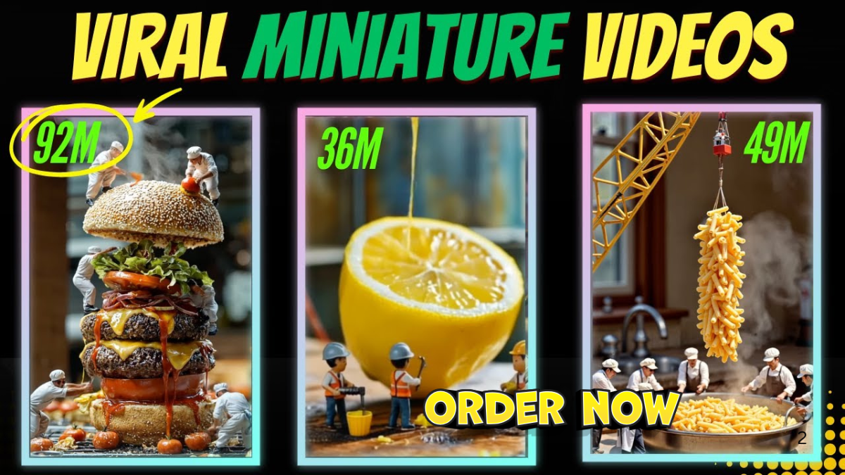 I will make viral AI miniature videos AI MiniWorkers Minichef AI product music videos