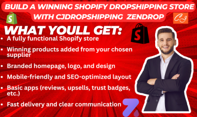 I will build a winning Shopify dropshipping store with CJdropshipping Zendrop