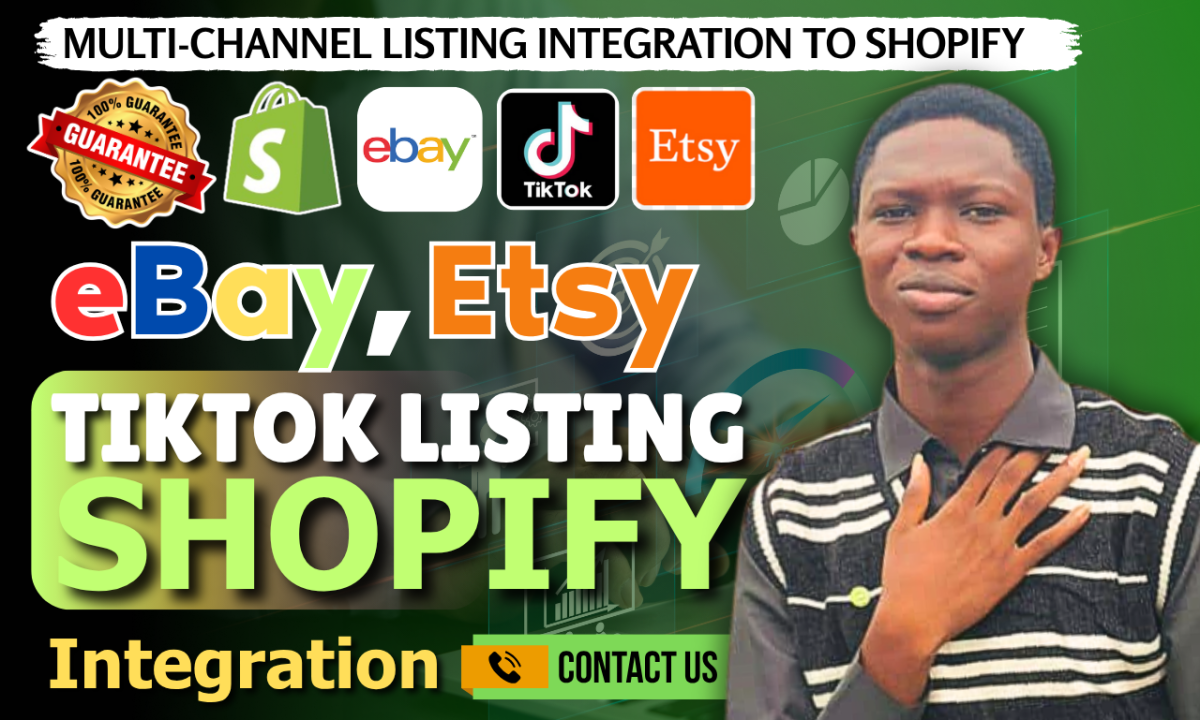 I will do eBay Etsy TikTok product listing integration to Shopify seamless sync set