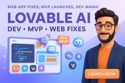 I will build lovable Replit website, lovable Dev Bolt new SaaS fix web app v0 cursor