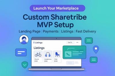 I will setup and customize Sharetribe marketplace with landing page, Sharetribe MVP