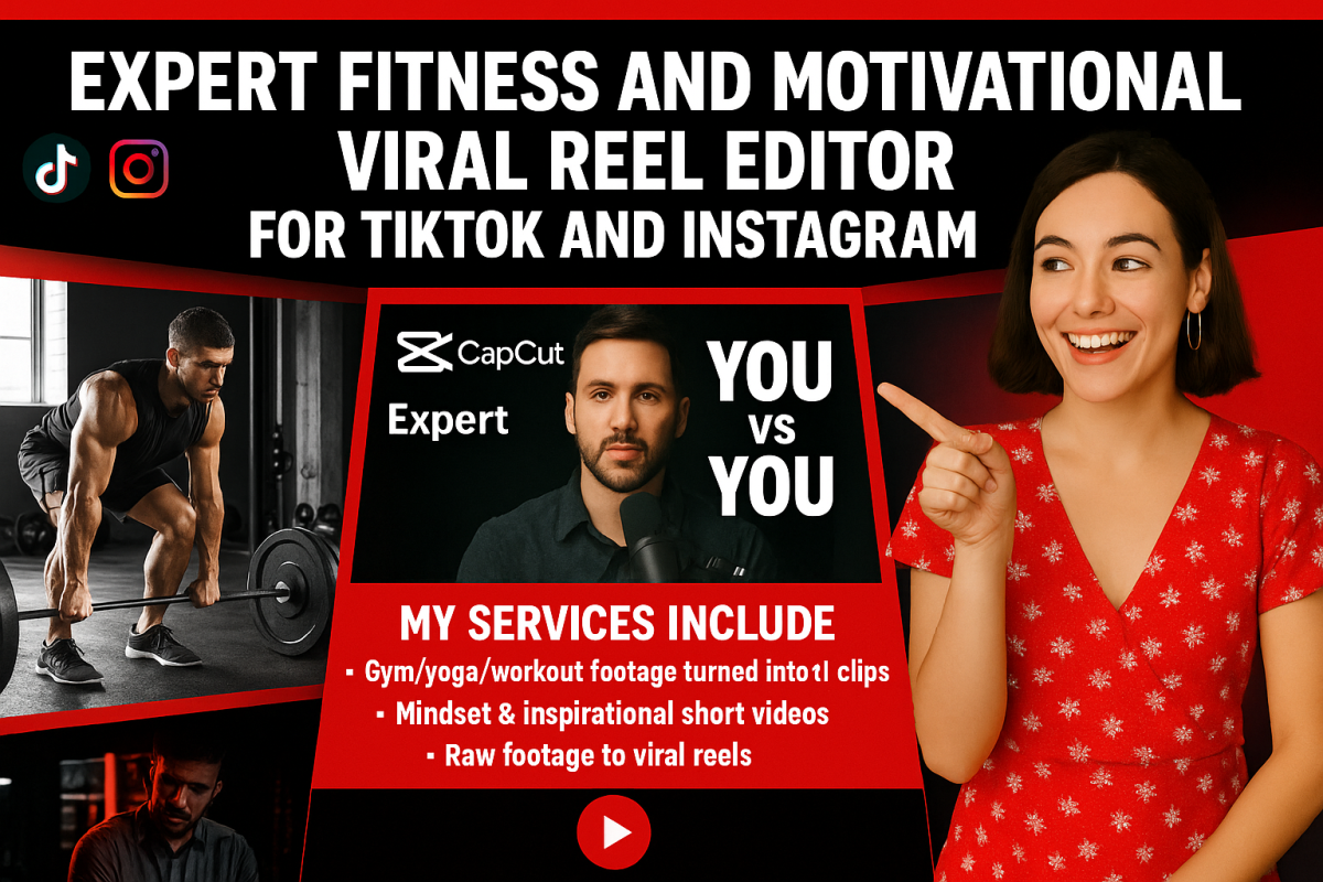 I will edit raw fitness, gym, and motivational videos for Instagram and TikTok Reels