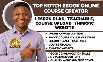 I Will Create Ebook, Online Course, Course Curriculum, Content Writing, and Content Creation