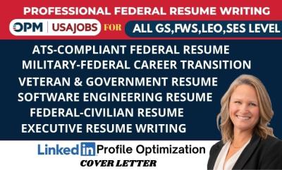 I will write ATS Federal Resume for USA Jobs, Executive Resume, and Software Engineering