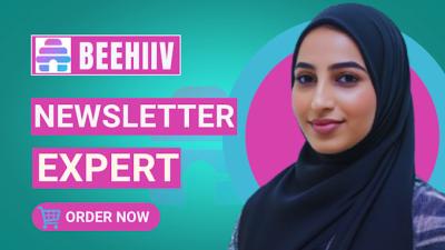 I will set up Beehiiv account, design Beehiiv AI newsletter template & landing page