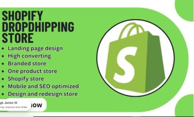 I will create Shopify dropshipping store, design & redesign Shopify store, Shopify web