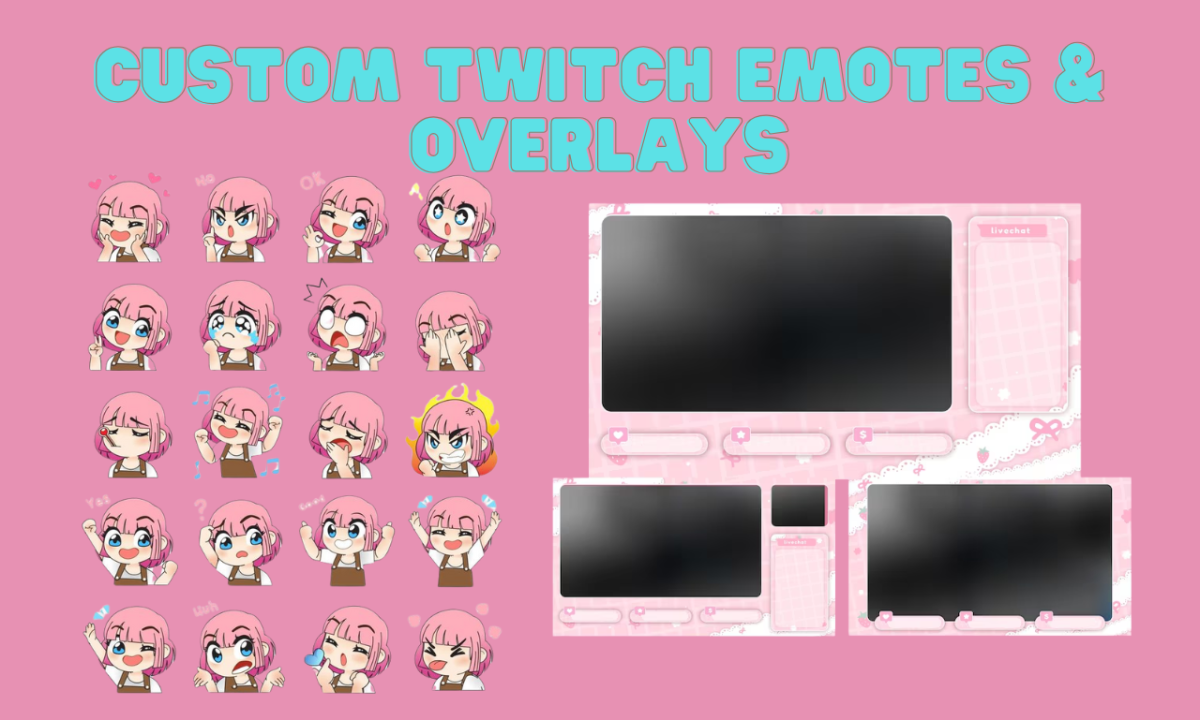 I will design cute chibi twitch emotes and custom stream overlays