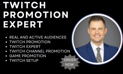 I will help you grow as a Twitch expert with real and active audience promotion