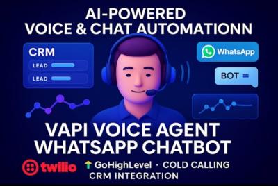 I will do VAPI AI Voice Agent N8N AI Cold Calling WhatsApp AI Chatbot Twilio GHL