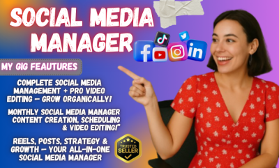 I will be your Instagram TikTok, Monthly Social Media Manager
