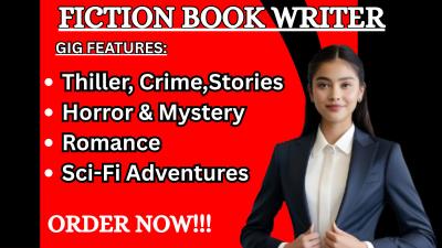 I will ghostwrite fiction ebook, crime story, thriller, horror story